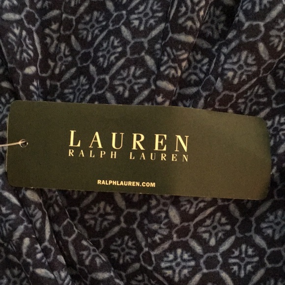 NWT Ralph Lauren blue tile print dress with pockets 10 M - Picture 6 of 9